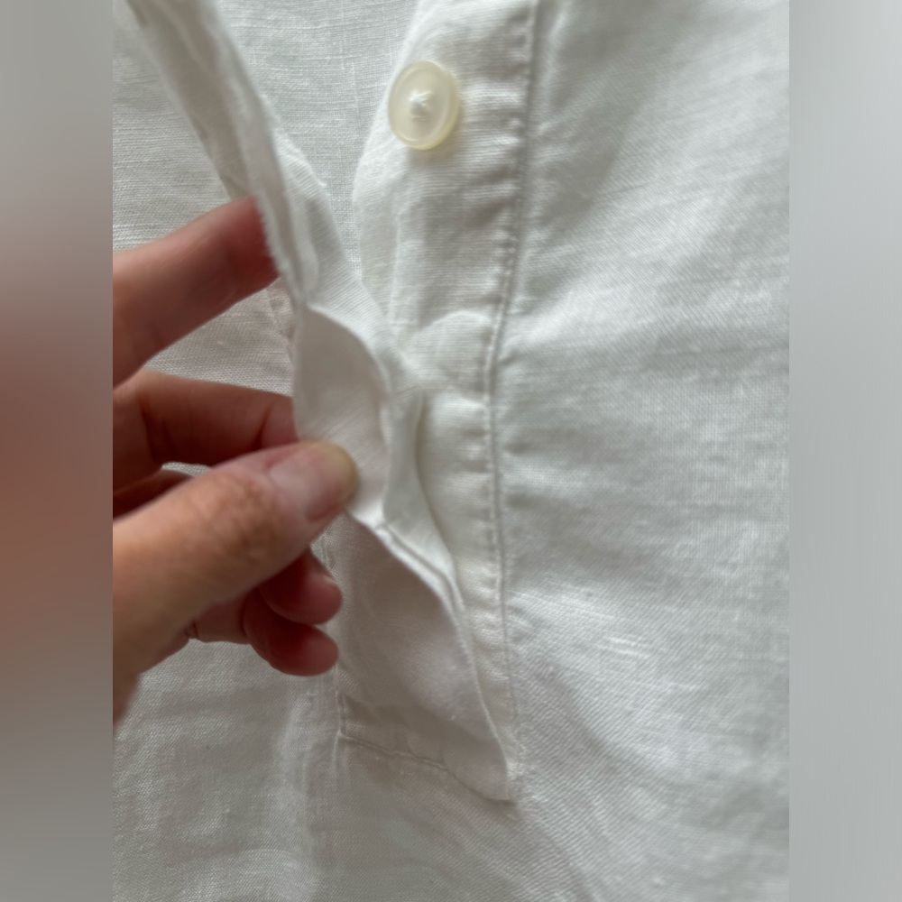 J. Crew White Linen Tunic Top - Picture 4 of 8